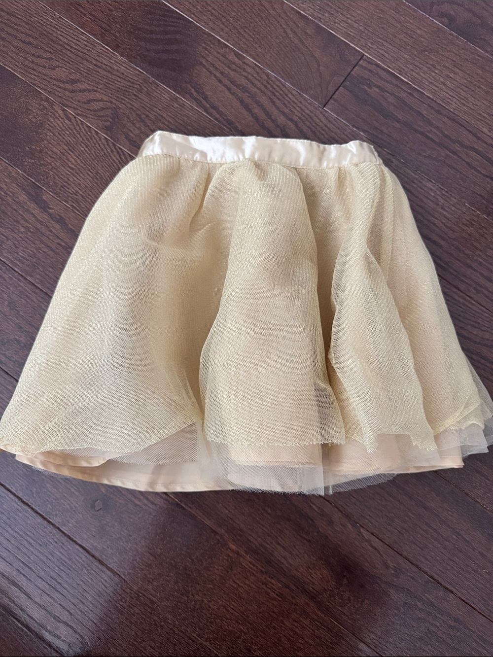 Janie and Jack Girls Gold Sparkle Tulle Skirt